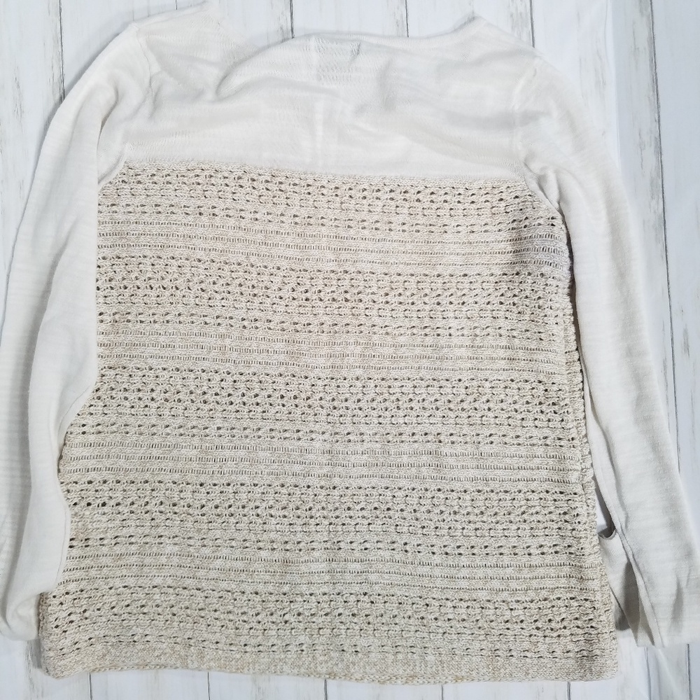 Lucky Brand long sleeve top, Large crochet